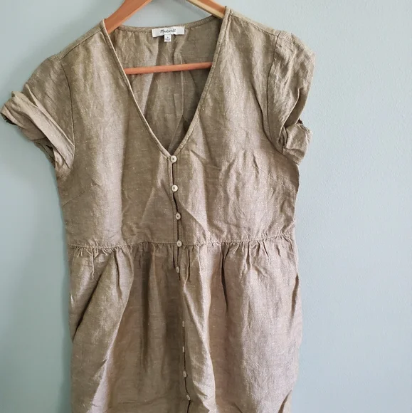 Madewell Linen Dress Small - Picture 2 of 12